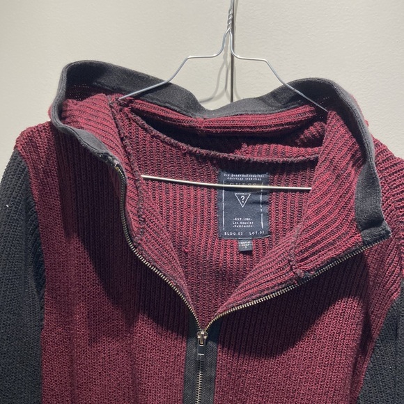 Guess Knit Zip up Sweater with Hood - Picture 3 of 5